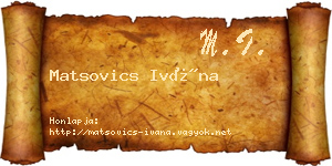 Matsovics Ivána névjegykártya
